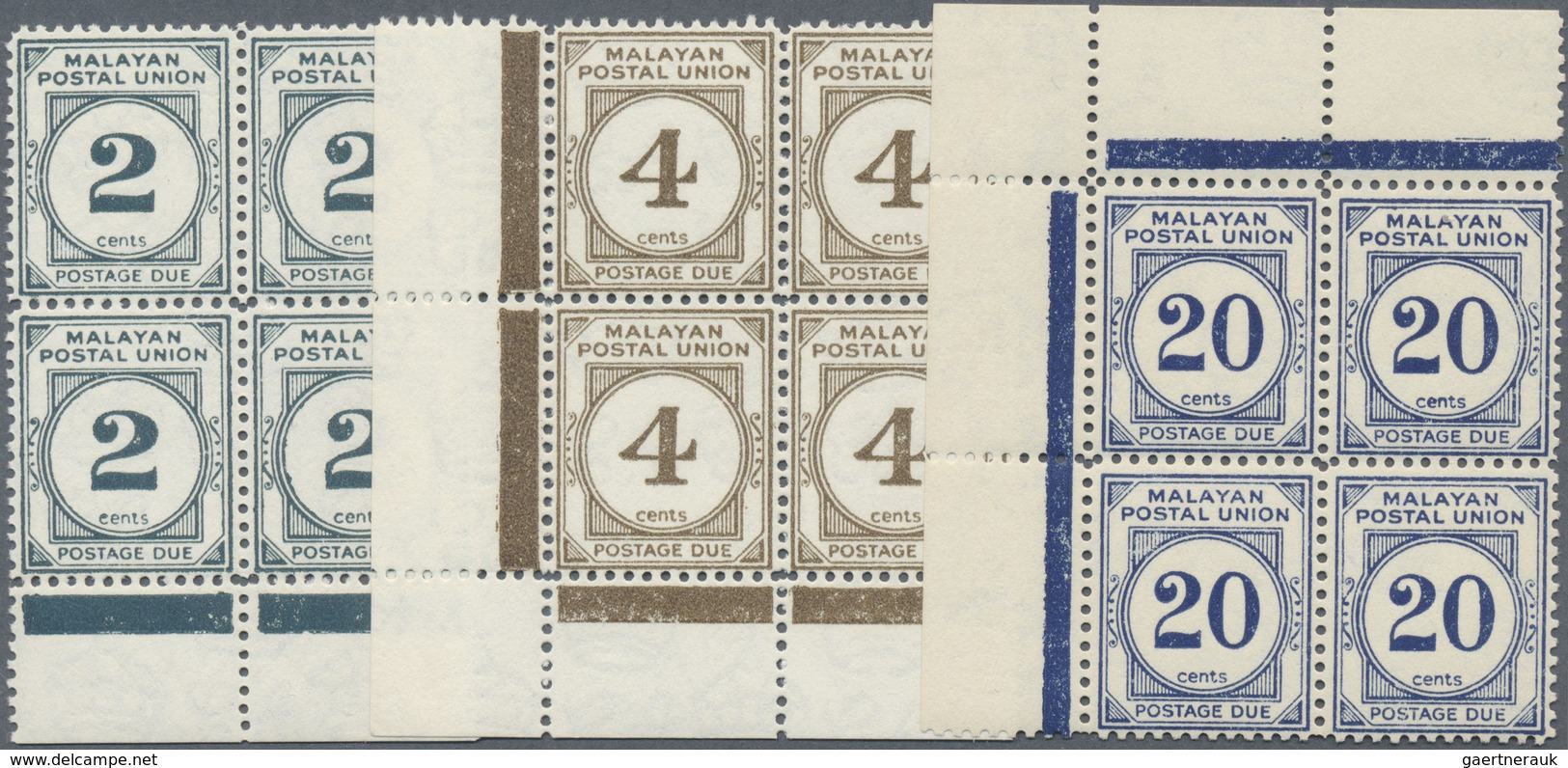 ** Malaiischer Staatenbund - Portomarken: 1951/1963, Malayan Postal Union Postage Dues Complete Set Of - Federated Malay States