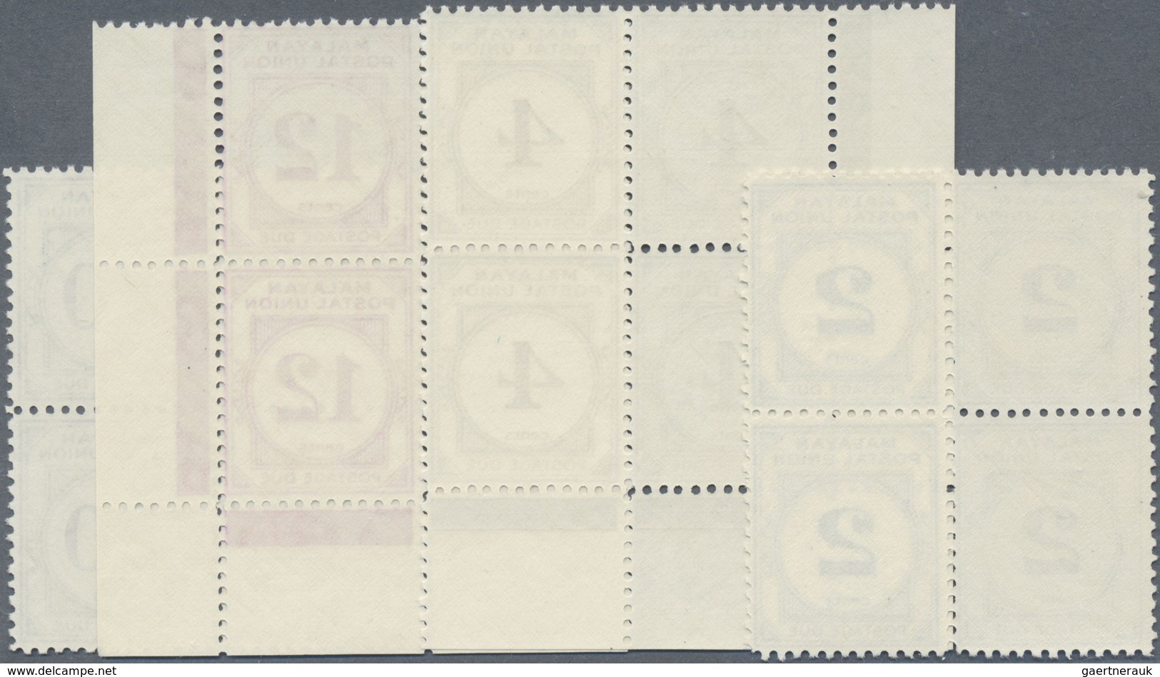 ** Malaiischer Staatenbund - Portomarken: 1951/1963, Malayan Postal Union Postage Dues Complete Set Of - Federated Malay States