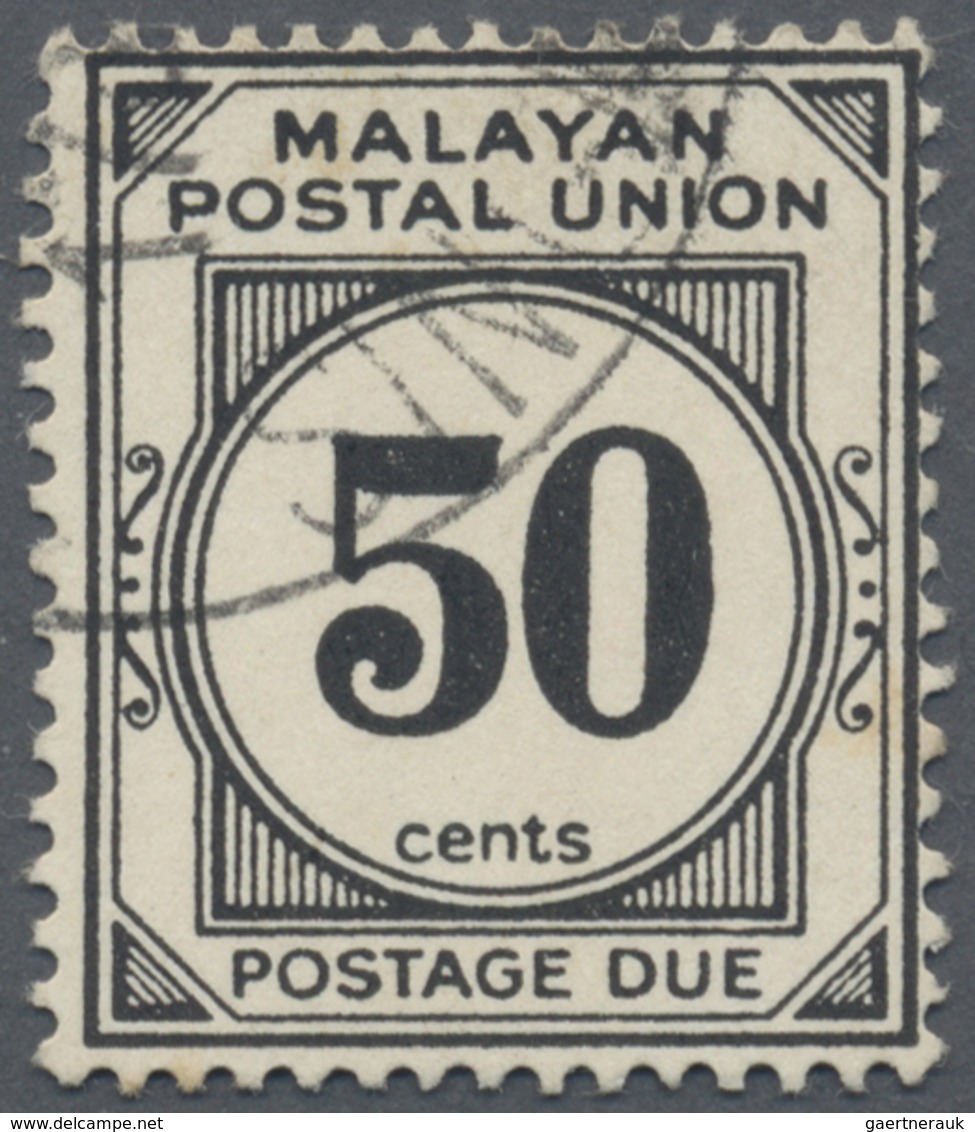 O Malaiischer Staatenbund - Portomarken: 1966 Malayan Postal Union Postage Due 50c. Black, Wmk Multipl - Federated Malay States