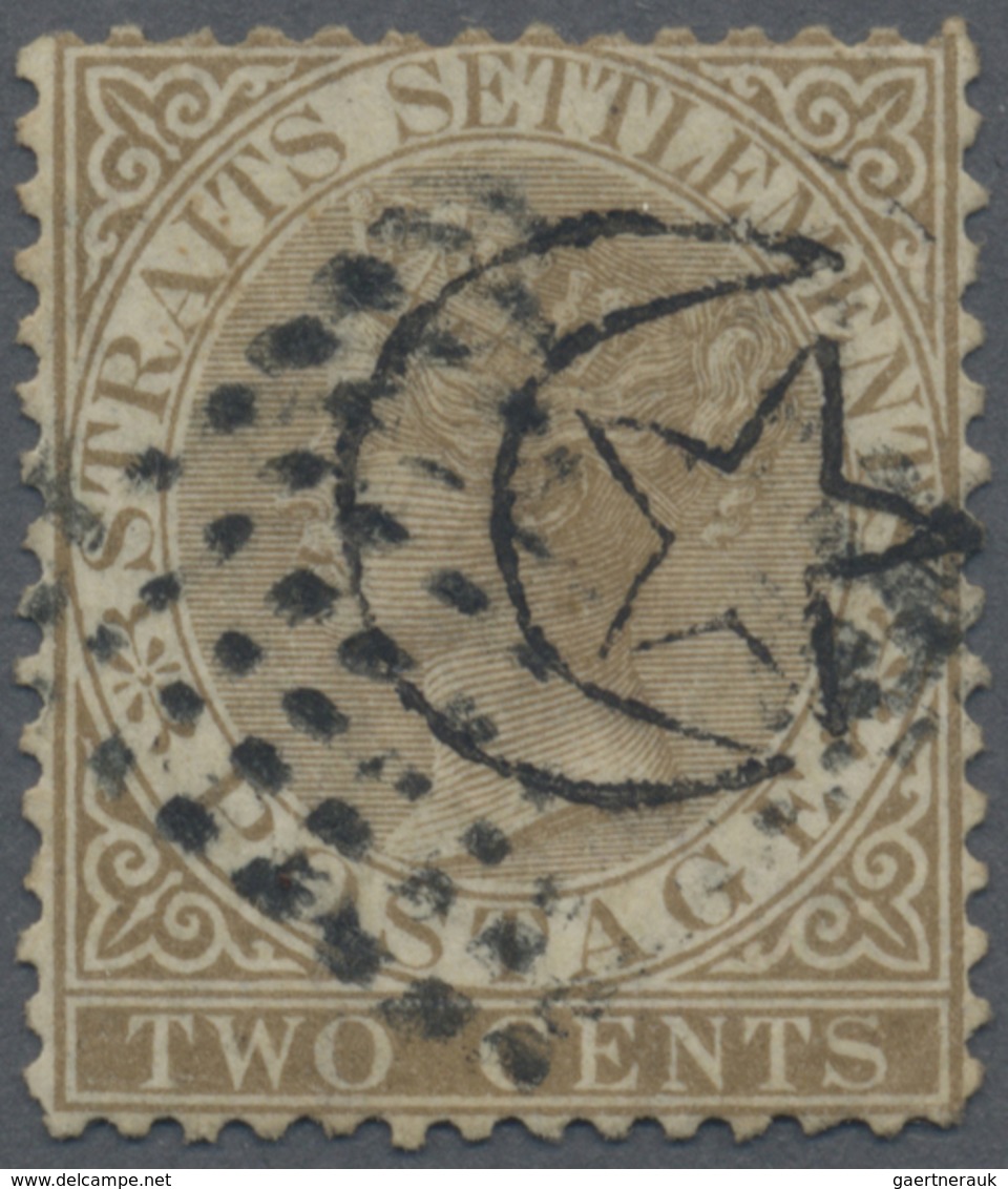 O Malaiische Staaten - Johor: 1876 QV 2c. Brown Overprinted "Star & Crescent" In Black, Used And Cance - Johore