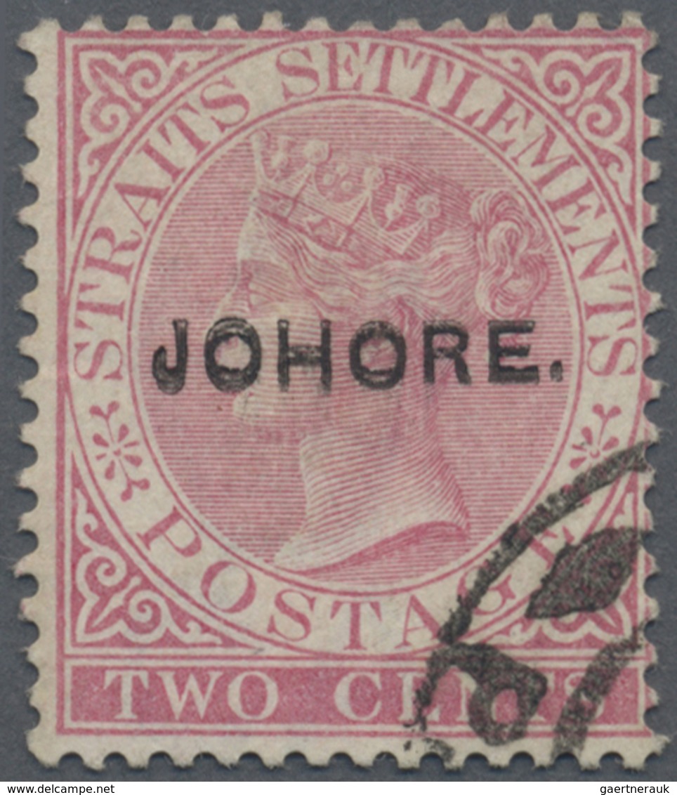 O Malaiische Staaten - Johor: 1884-86 QV 2c. Pale Rose Overprinted "JOHORE." (SG Type 6), Used And Can - Johore