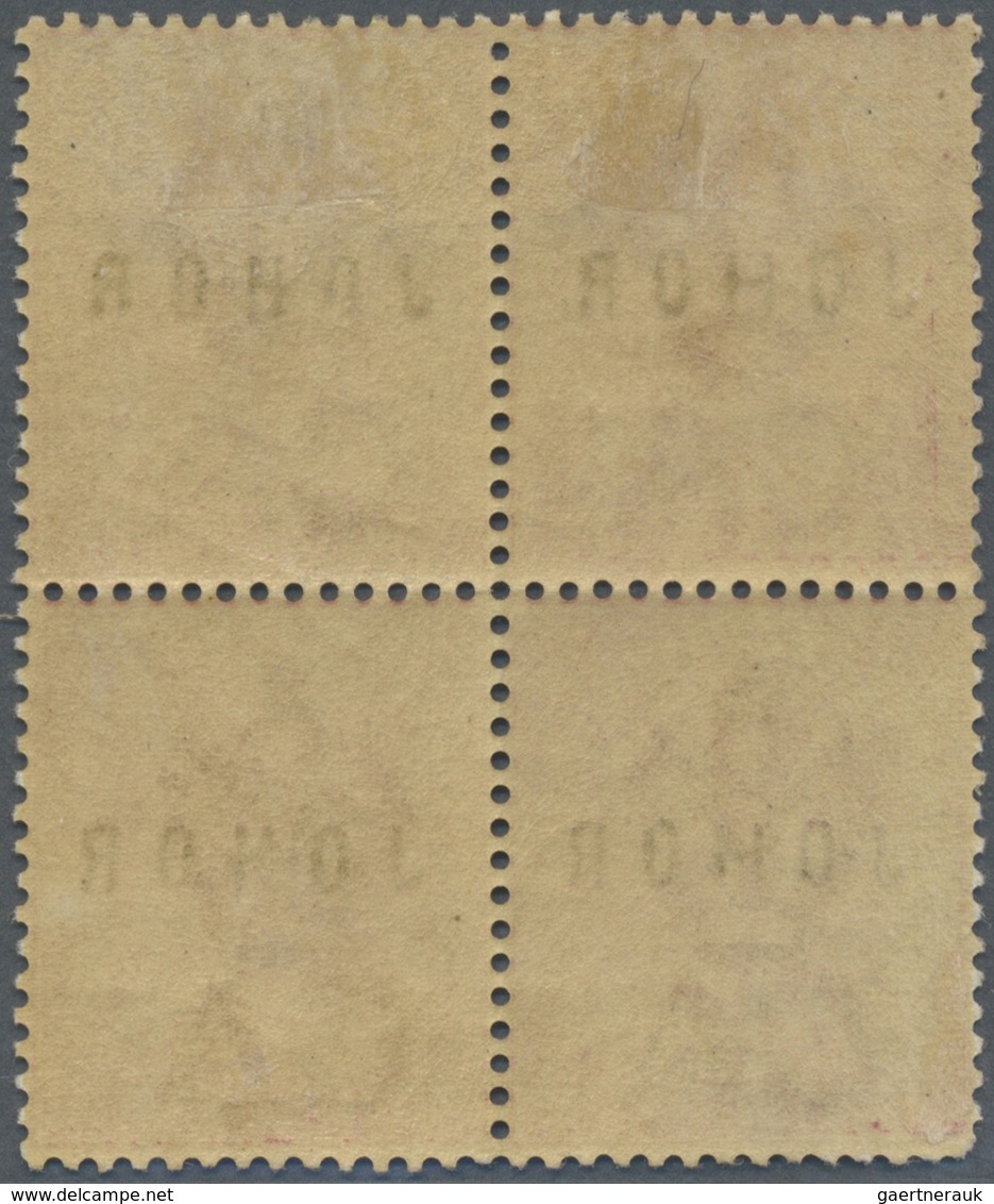 * Malaiische Staaten - Johor: 1884/1885, Straits Settlements QV 2c. Pale Rose With Opt. 'JOHOR' Block - Johore