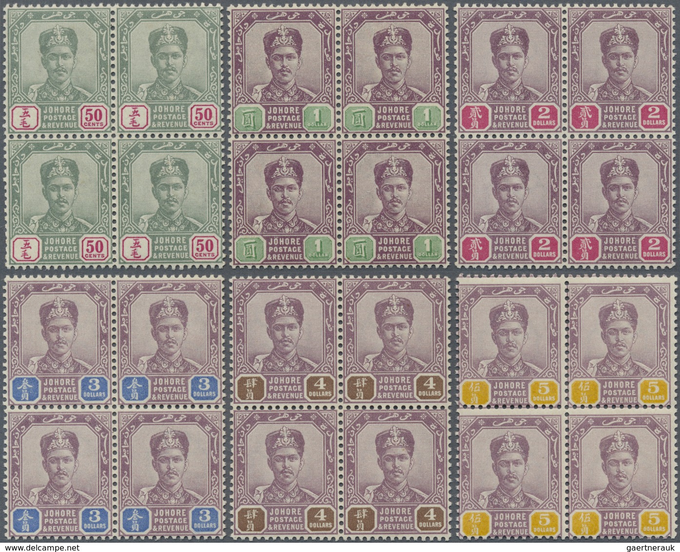 **/* Malaiische Staaten - Johor: 1896/1899, Sultan Ibrahim Complete Set Of 16 With Both Shades Of 3c. In - Johore