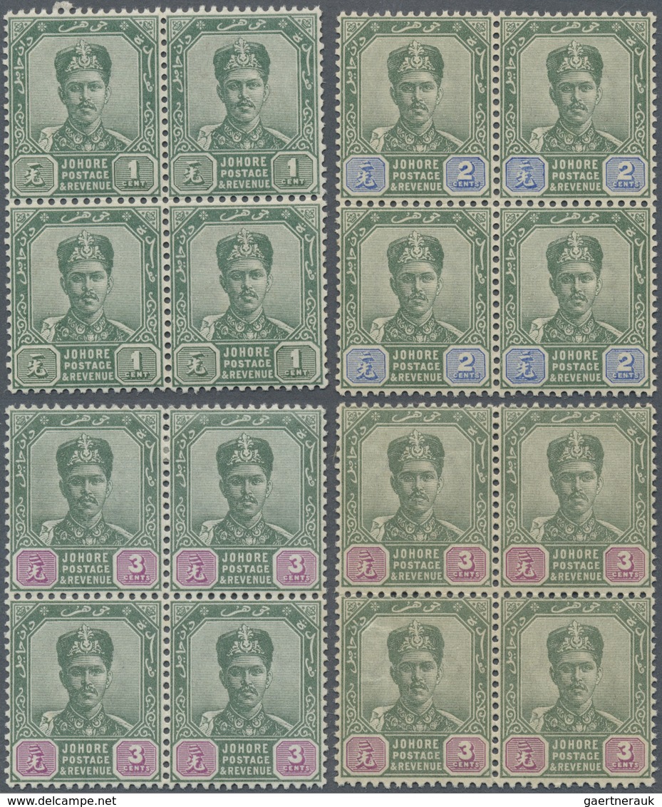 **/* Malaiische Staaten - Johor: 1896/1899, Sultan Ibrahim Complete Set Of 16 With Both Shades Of 3c. In - Johore