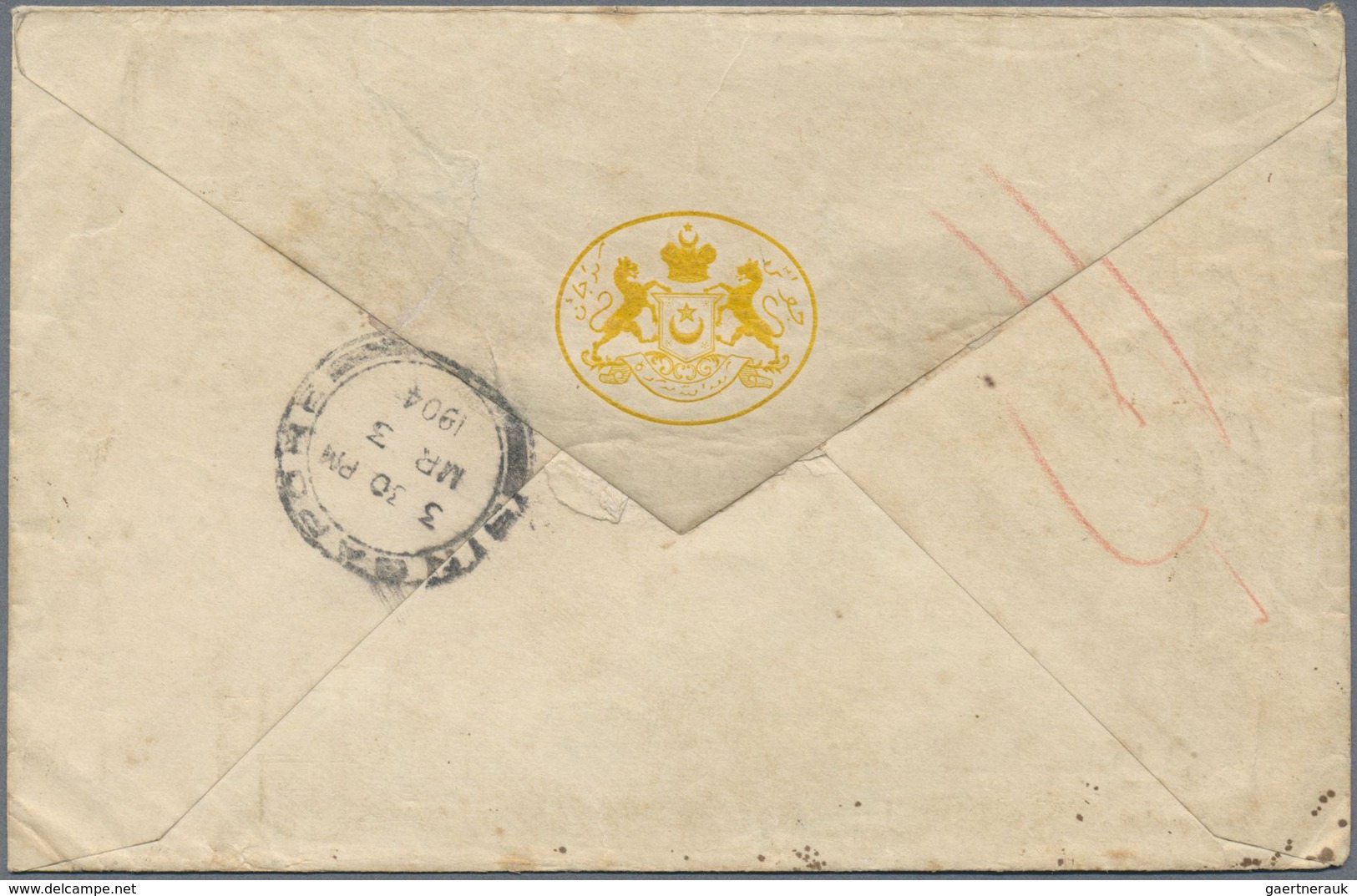 Br Malaiische Staaten - Johor: Johore 1904 (3 Mar.) "on Johore Government Service" Envelope (with Embos - Johore