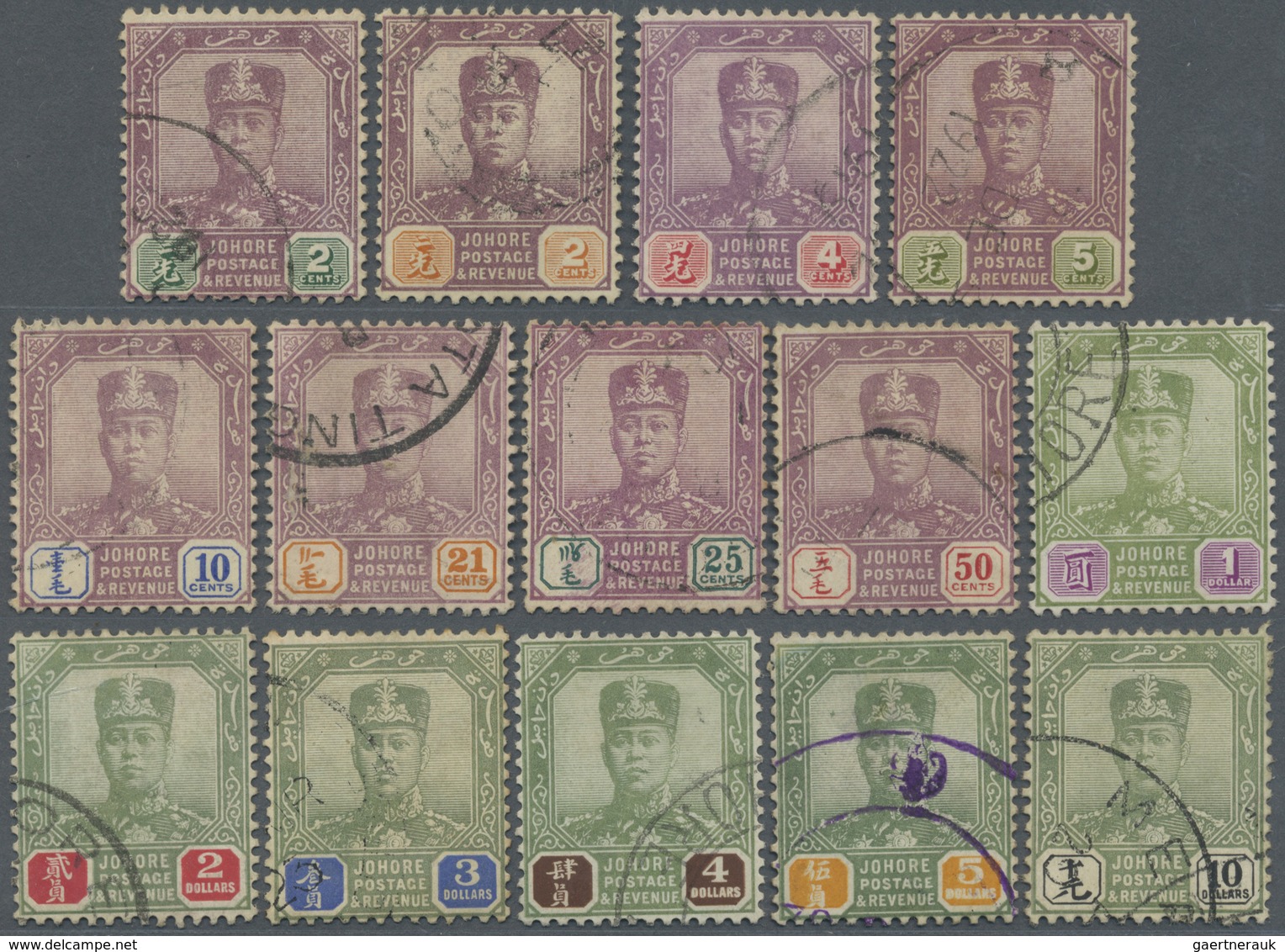 O Malaiische Staaten - Johor: 1918/1920, Sultan Sir Ibrahim Definitives With New Wmk. Mult. Crown CA C - Johore