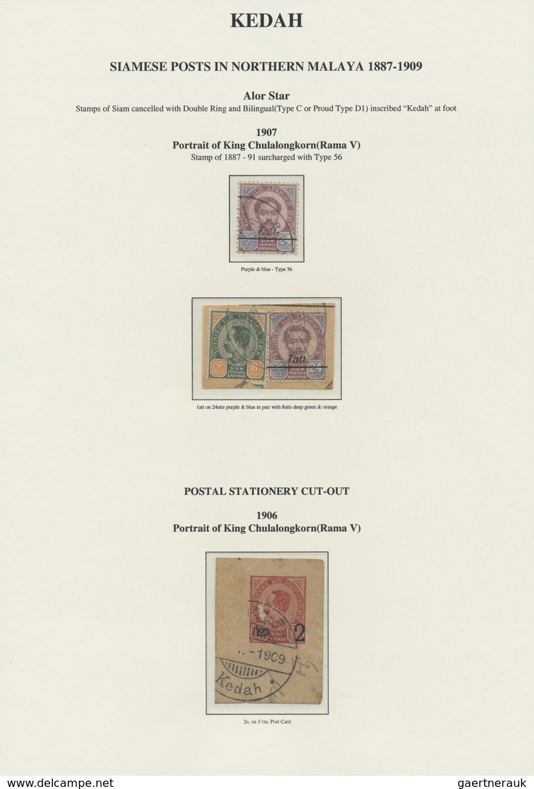 O Malaiische Staaten - Kedah: 1899-1909 Group Of 23 Stamps And A P/s Cut-out Used In Alor Star And Can - Kedah