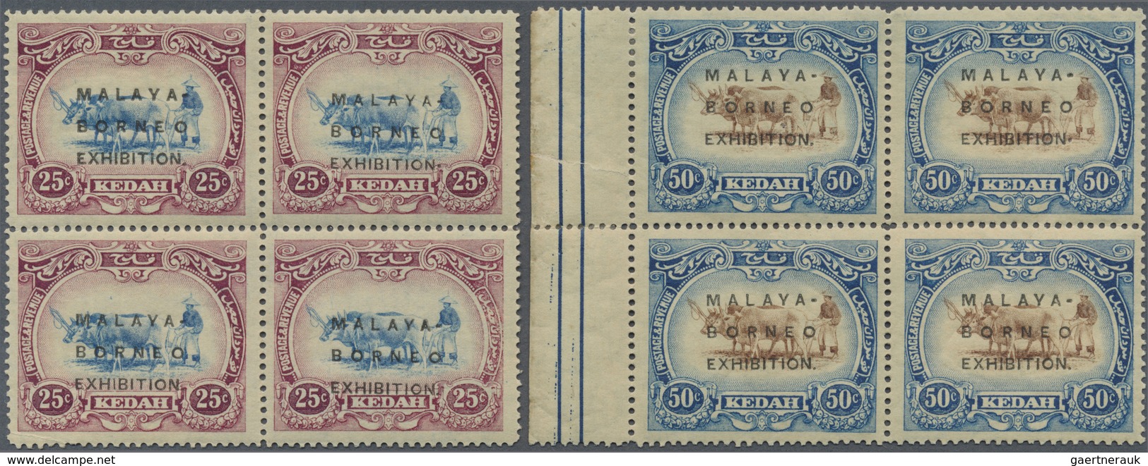 */** Malaiische Staaten - Kedah: 1922, Malaya-Borneo Exhibition Complete Set Of Eight With Opt. In Type I - Kedah