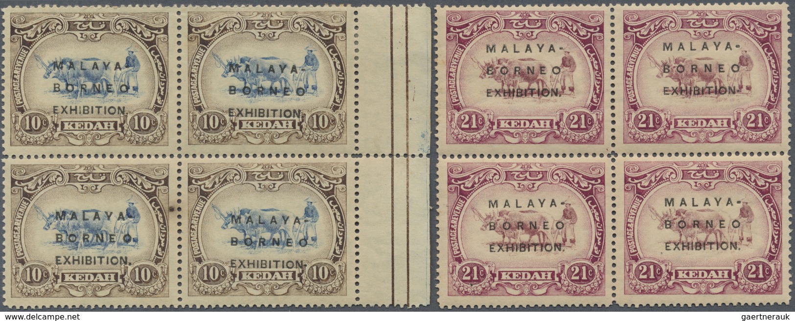 */** Malaiische Staaten - Kedah: 1922, Malaya-Borneo Exhibition Complete Set Of Eight With Opt. In Type I - Kedah