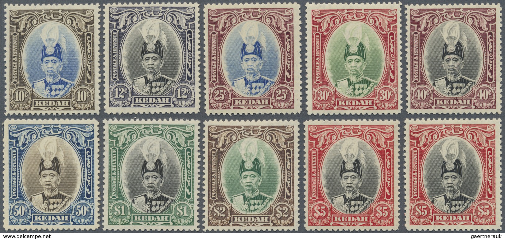 **/* Malaiische Staaten - Kedah: 1937, Sultan Abdul Hamid Halimshah Complete Set Of Nine And Additional $ - Kedah