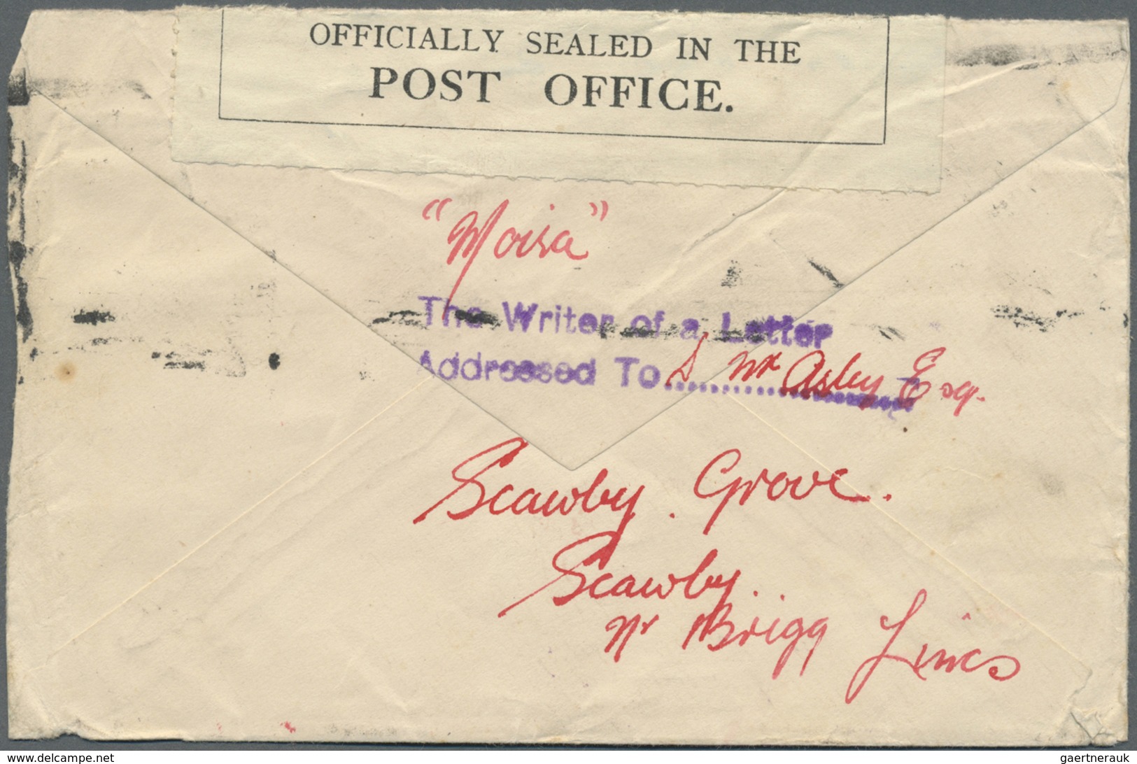 Br Malaiische Staaten - Kedah: 1941. Envelope Addressed To Kedah, F.M.S. Bearing Great Britain SG 462, - Kedah