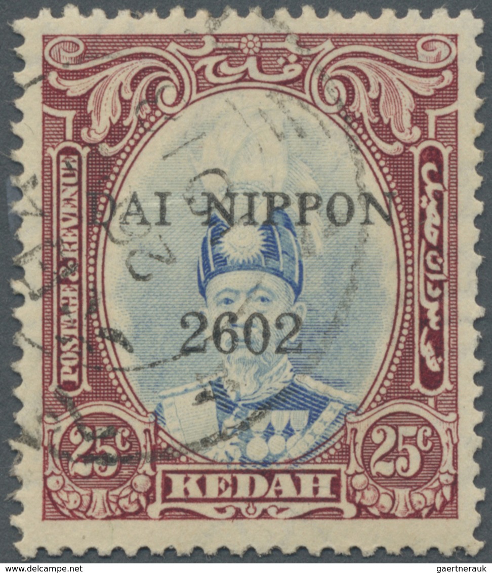 O Malaiische Staaten - Kedah: Japanese Occupation, 1943, 25 C. Ultramarine And Purple, Ovpt. In Black, - Kedah