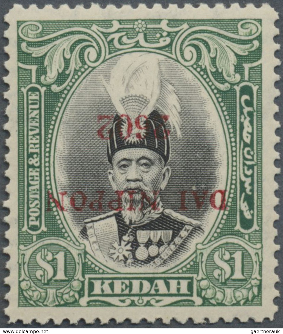 * Malaiische Staaten - Kedah: Japanese Occupation, 1942, "Dai Nippon / 2602" Ovpts., $1, Overprint Inv - Kedah