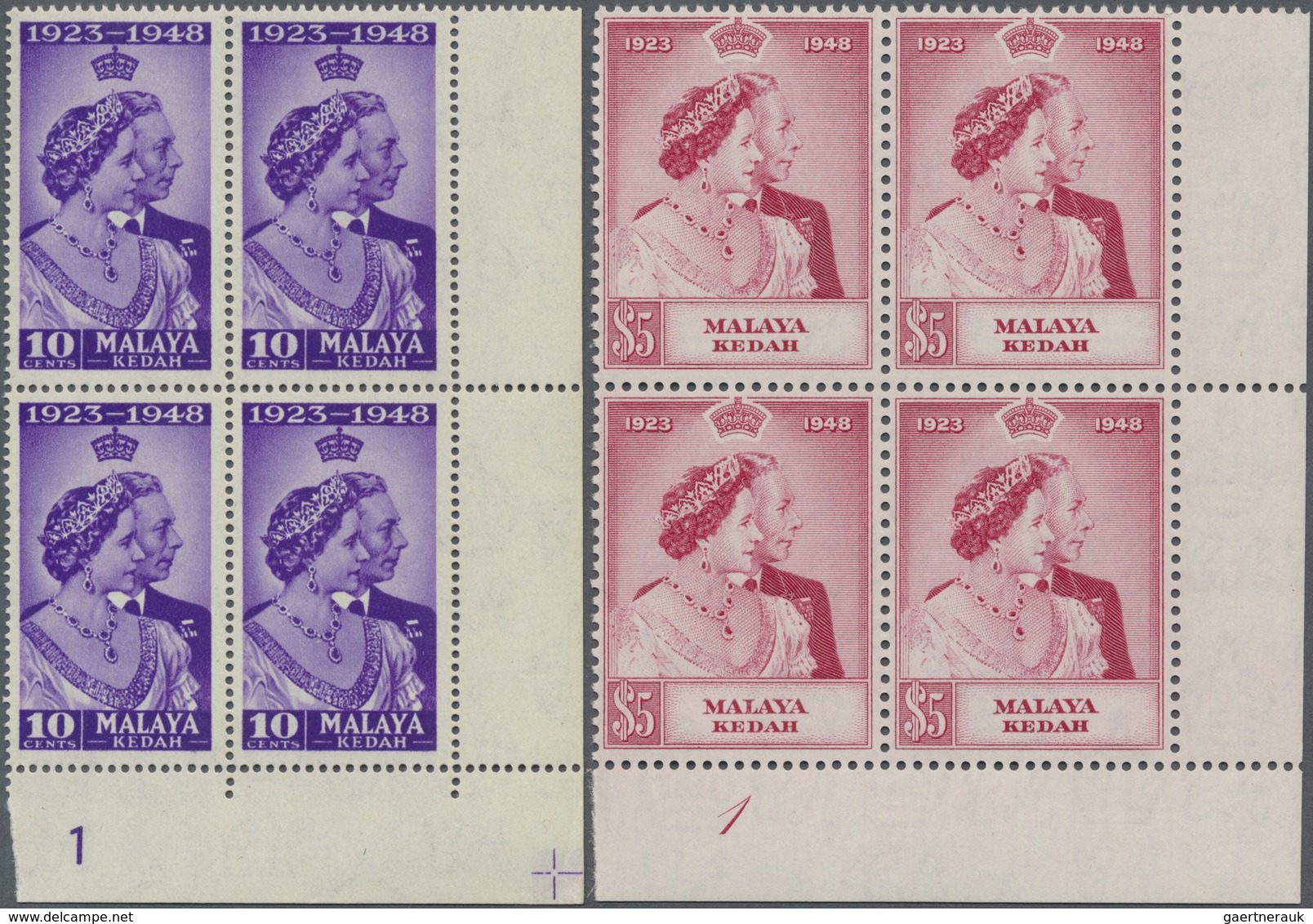 **/O Malaiische Staaten - Kedah: 1948, Royal Silver Wedding Two Sets MNH And Fine Used And Additional The - Kedah
