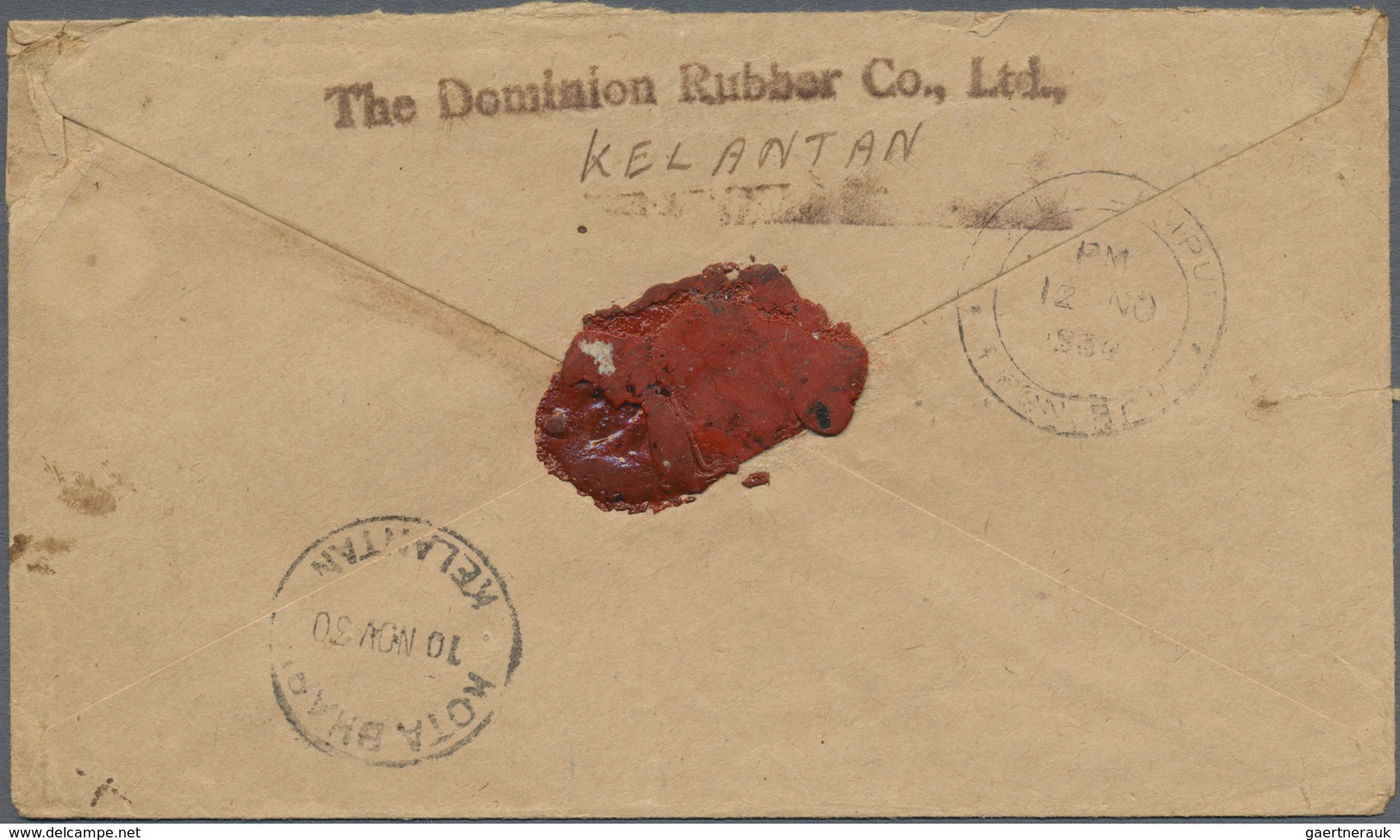 Br Malaiische Staaten - Kelantan: 1930, 3 C Brown, 6 C Scarlet And 10 C Black/mauve, Mixed Franking On - Kelantan