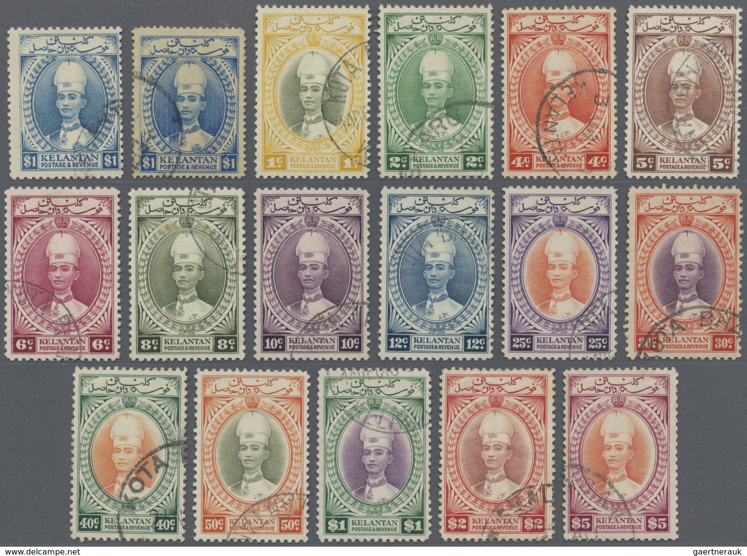 O Malaiische Staaten - Kelantan: 1928-40 'Sultan Ismail': 1928 $1 (Perf 12) And 1935 (Perf 14) And Com - Kelantan