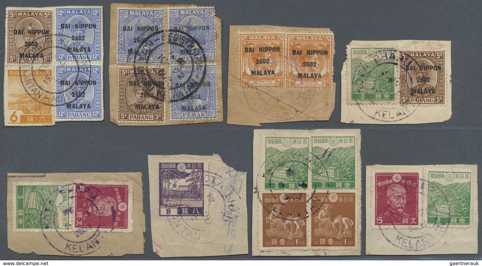 Brfst Malaiische Staaten - Kelantan: Japanese Occupation, 1942/43, Used In Kelantan On Piece: General Issu - Kelantan