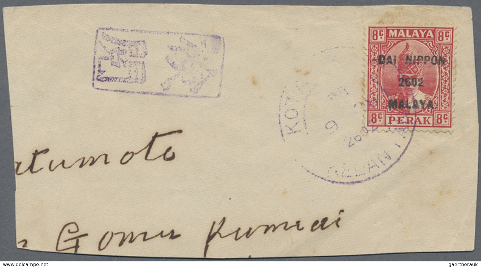 O Malaiische Staaten - Kelantan: Japanese Occupation, 1942, Sunagawa Seal, 1 C./50 C.-4 C/5 C., Used ( - Kelantan