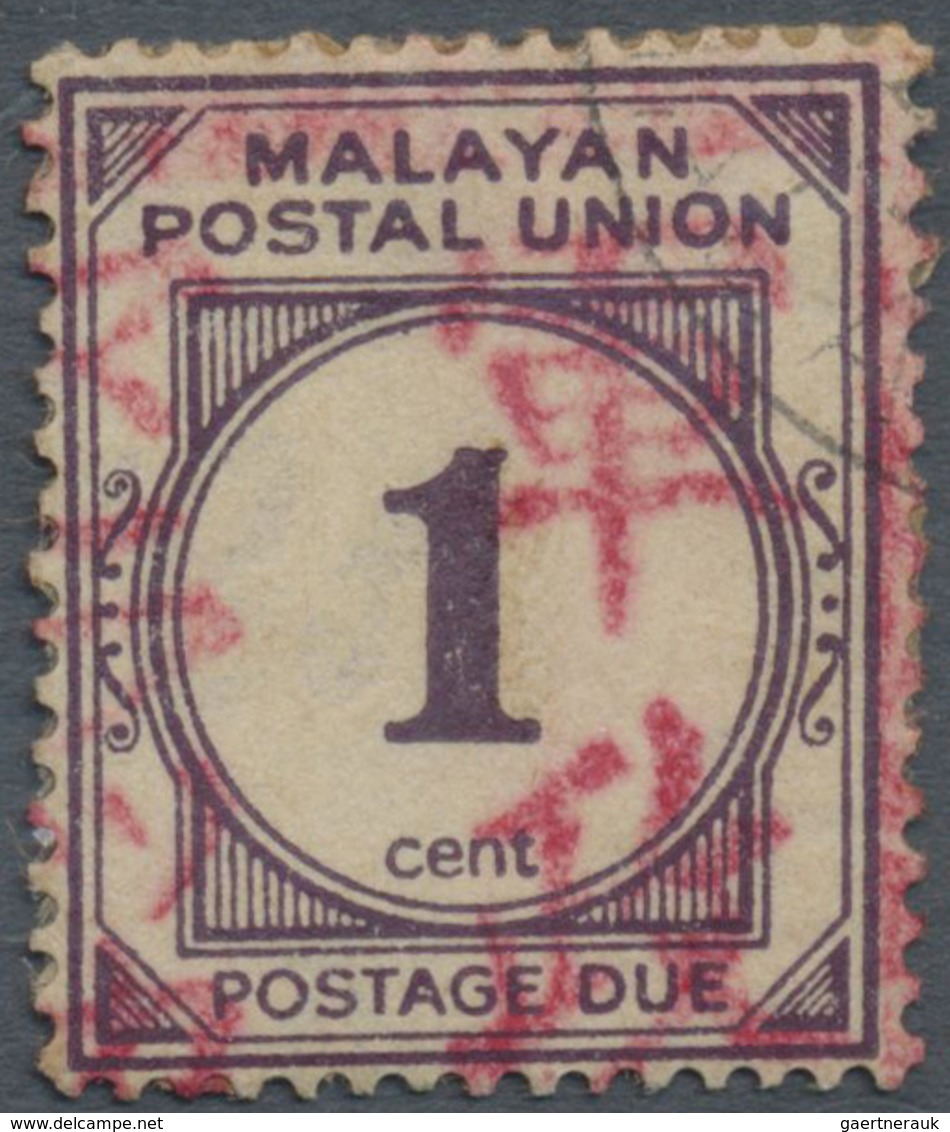 O Malaiische Staaten - Malakka: Japanese Occupation, 1942, Postage Due Stamps Of Malayan Postal Union, - Malacca