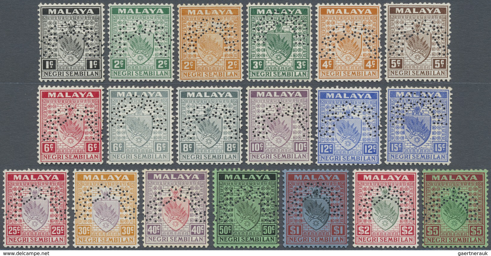 */** Malaiische Staaten - Negri Sembilan: 1935/1941, Arms Of Negri Sembilan Definitives Complete Set Of 1 - Negri Sembilan