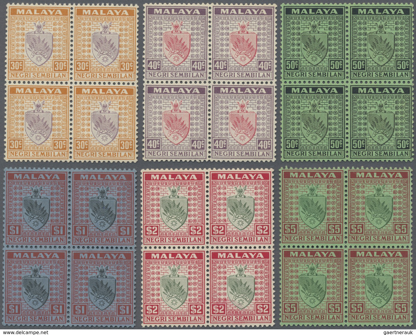 **/* Malaiische Staaten - Negri Sembilan: 1935/1941, Arms Of Negri Sembilan Definitives Complete Set Of 1 - Negri Sembilan