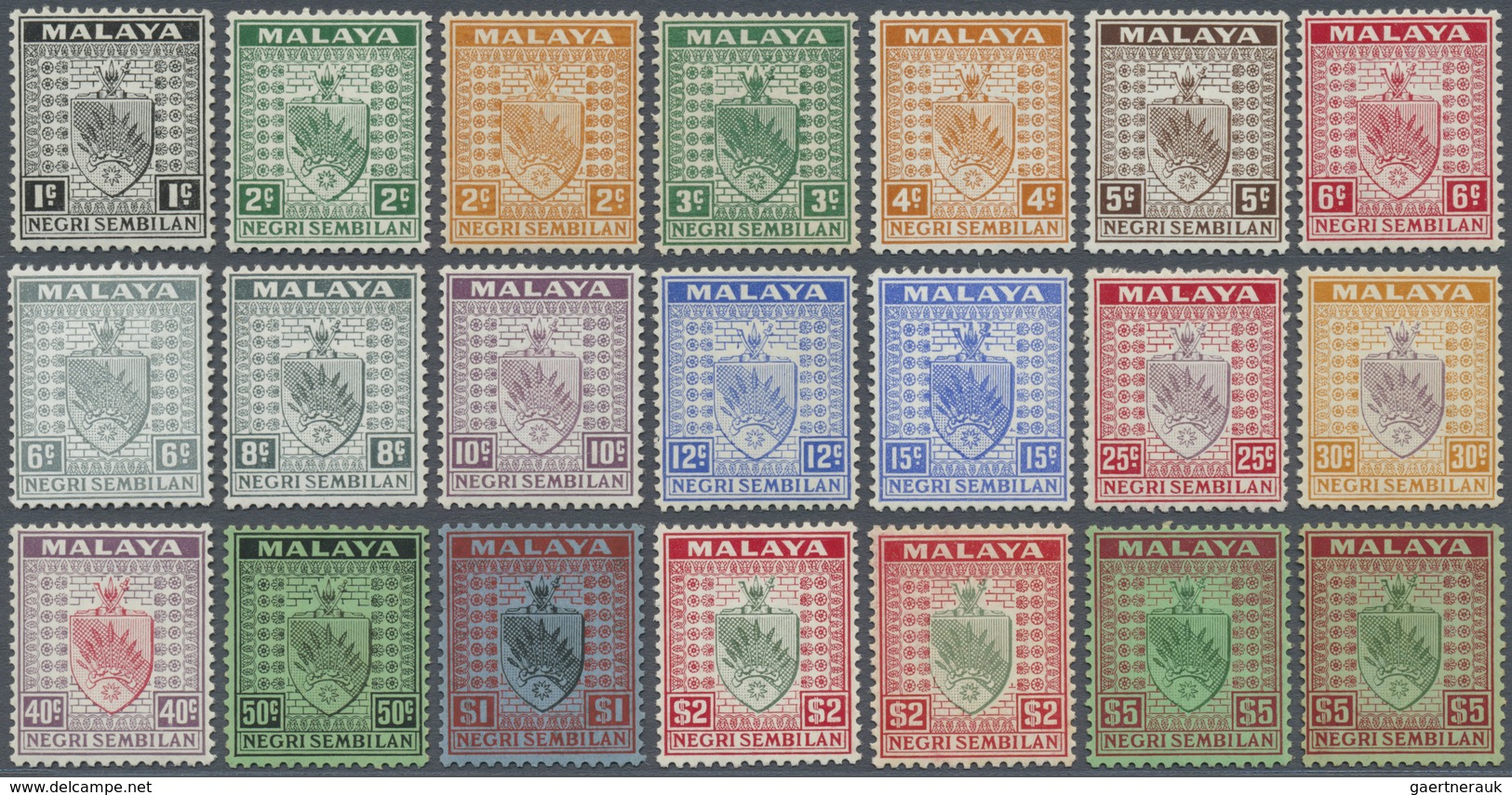 */** Malaiische Staaten - Negri Sembilan: 1935/1941, Arms Of Negri Sembilan Definitives Complete Set Of 1 - Negri Sembilan