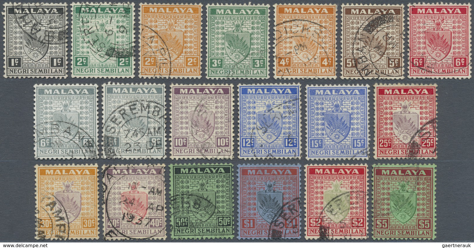 O Malaiische Staaten - Negri Sembilan: 1935/1941, Arms Of Negri Sembilan Definitives Complete Set Of 1 - Negri Sembilan