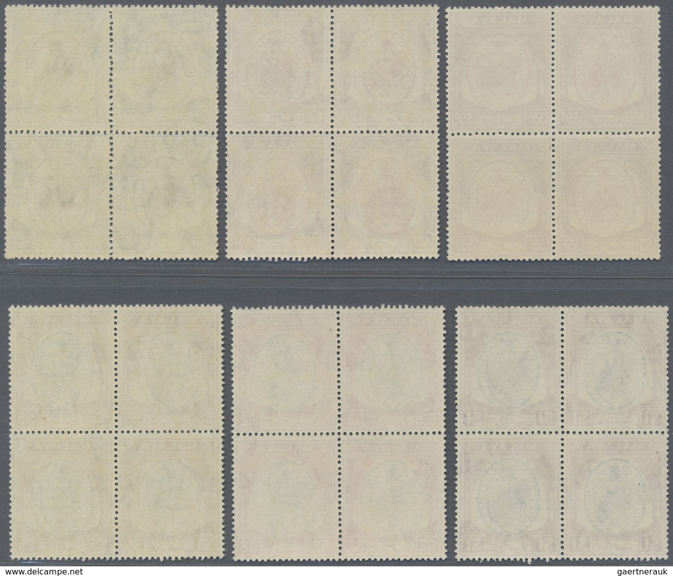 ** Malaiische Staaten - Negri Sembilan: 1949/1955, Arms Of Negri Sembilan Complete Set Of 21 In Blocks - Negri Sembilan