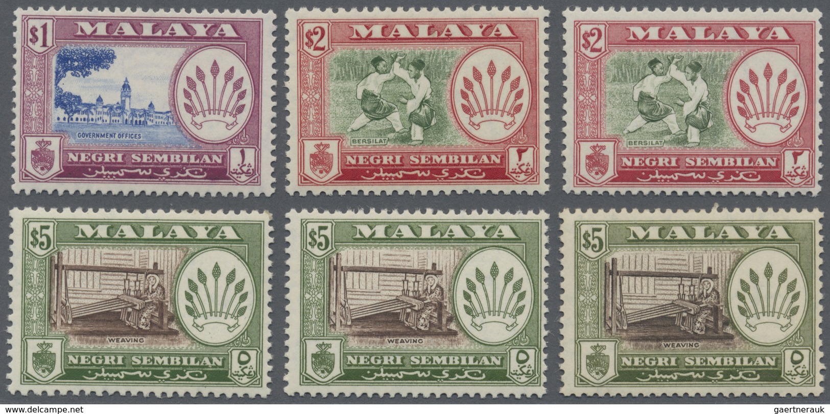 ** Malaiische Staaten - Negri Sembilan: 1957/1963, Pictorial Definitives Complete Set Of 16 With The Li - Negri Sembilan