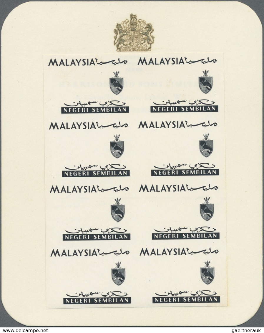 **/(*) Malaiische Staaten - Negri Sembilan: 1965, Orchids Imperforate PROOF Block Of Eight With Black Print - Negri Sembilan