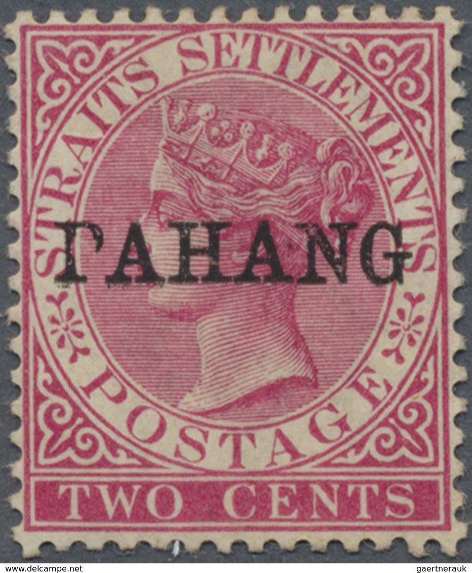 (*) Malaiische Staaten - Pahang: 1890 QV 2c. Rose, WATERMARK INVERTED, Optd. "PAHANG" (Type 4, With Dama - Pahang