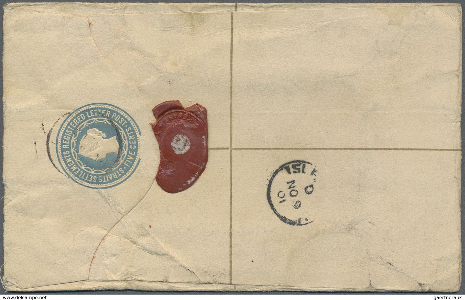 GA Malaiische Staaten - Penang: 1901: Postal Stationery Registered Envelope 5c. Of Straits Settlements - Penang