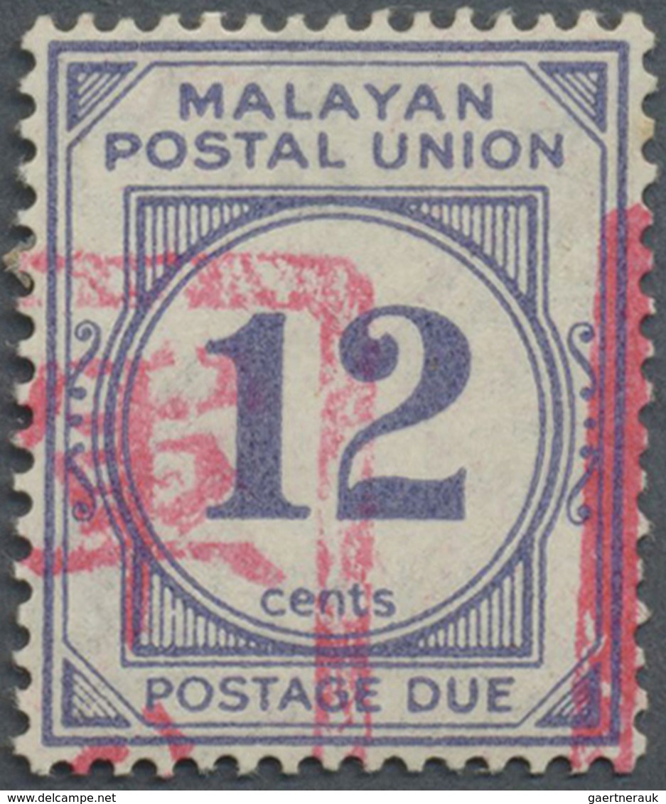 ** Malaiische Staaten - Penang: Japanese Occupation, 1942, Malacca, Dues 12 C. With Large Seal Ovpt., T - Penang