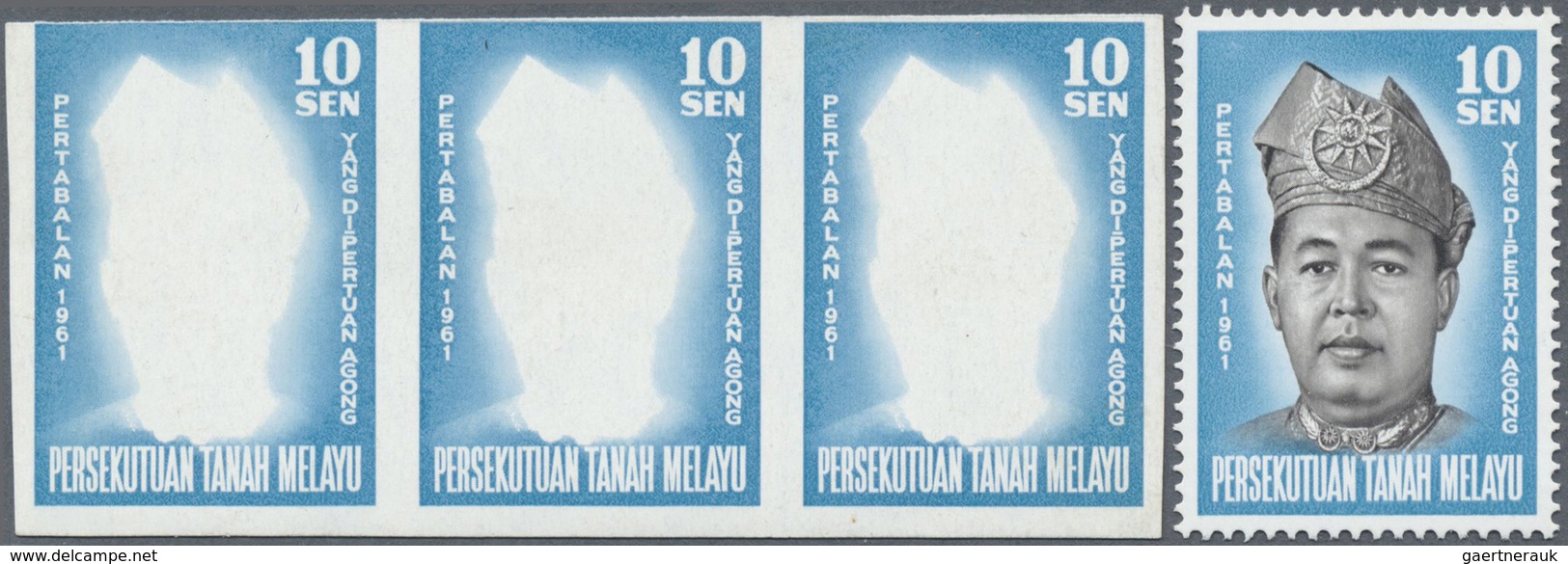 ** Malaiischer Bund: 1961, Installation Of New King 'Yang Di-Pertuan Agong' 10s. Horizontal IMPERFORATE - Federation Of Malaya