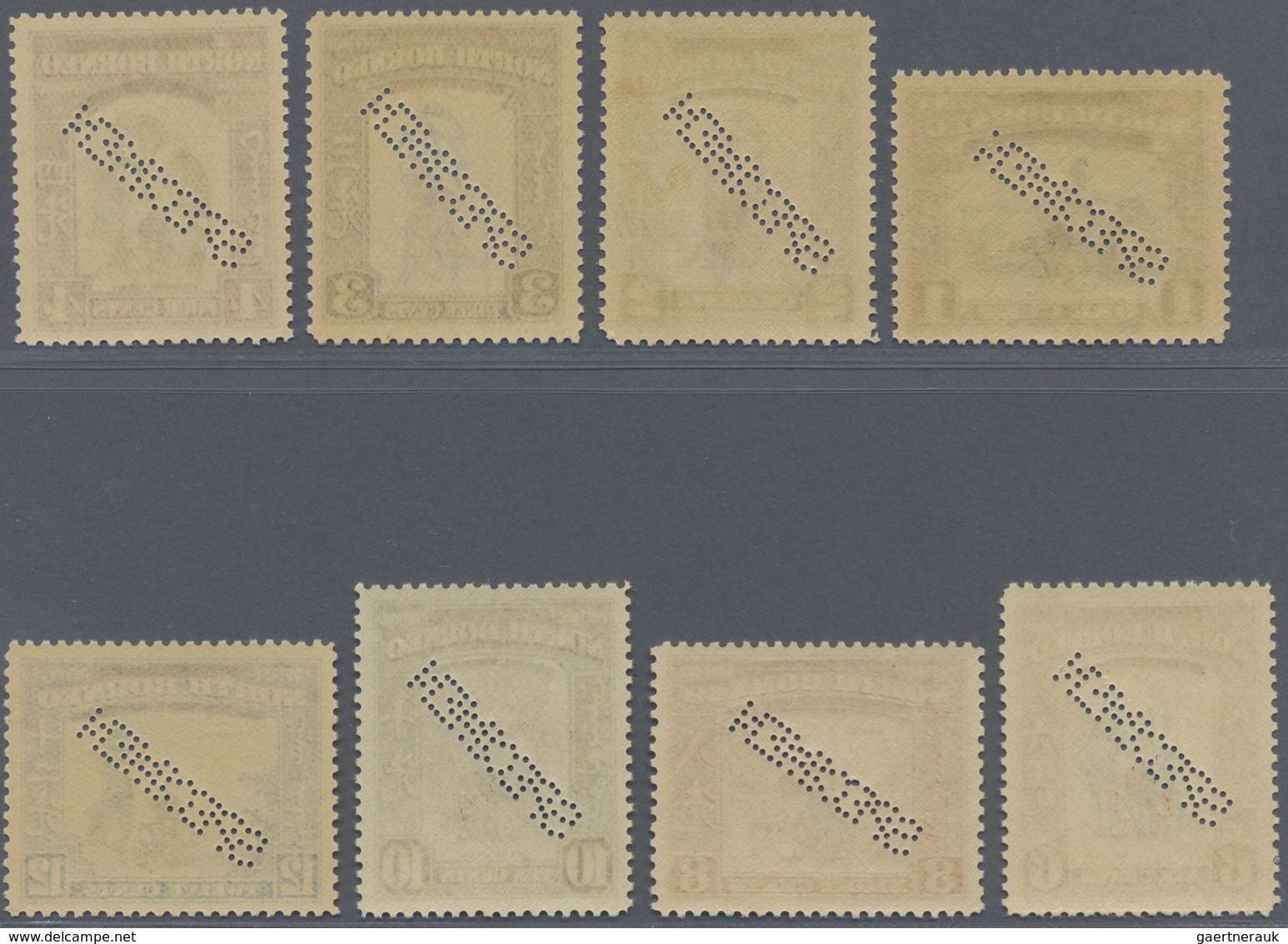 ** Nordborneo: 1947, Pictorial And Coat Of Arms Definitives With Obliterated 'The State Of' And 'Protec - North Borneo (...-1963)