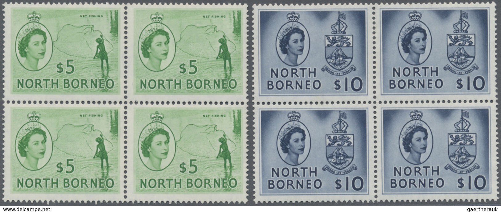 ** Nordborneo: 1954/1959, QEII Pictorial Definitives Complete Set Of 15 And Additional Three Listed Sha - Noord Borneo (...-1963)