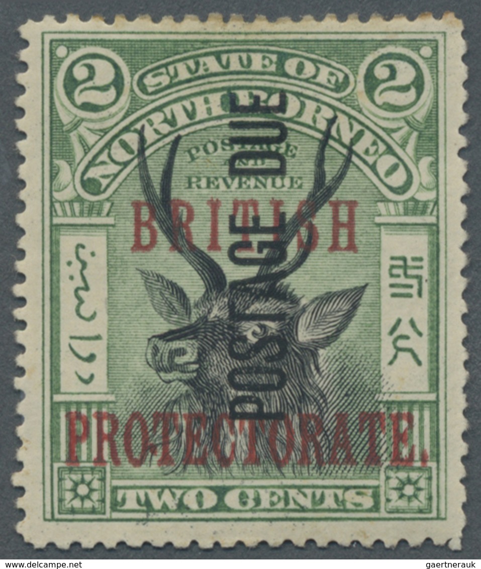* Nordborneo - Portomarken: 1902-12 2c. Black & Green, Overprinted Vertically, Mounted Mint With Large - Noord Borneo (...-1963)