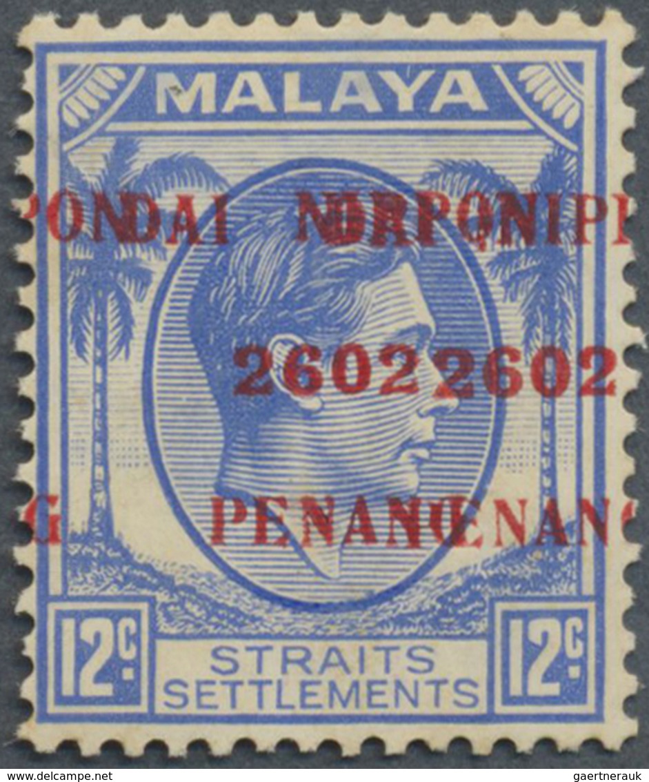 ** Malaiische Staaten - Penang: Japanese Occupation, 1942, "Dai Nippon 2602 Penang", 12 C. Ovpt. Double - Penang