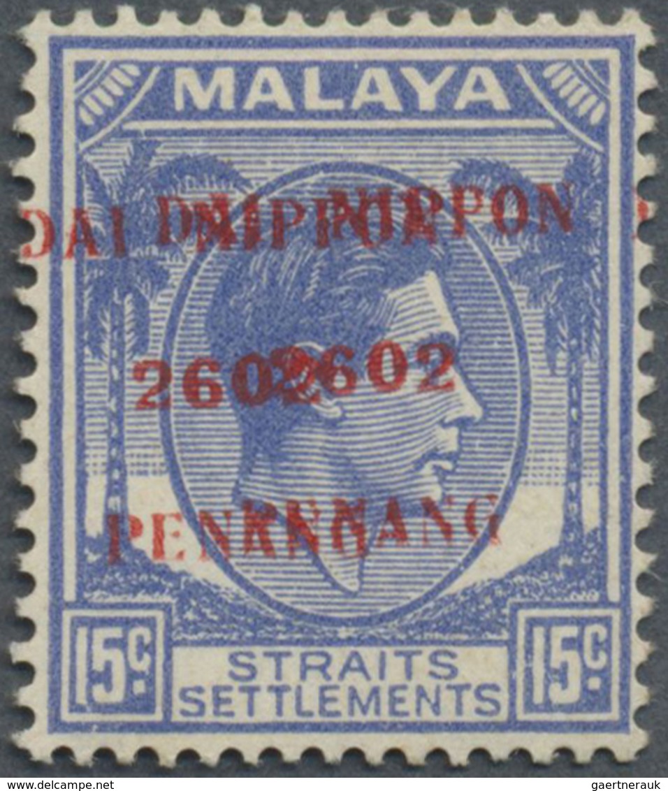 * Malaiische Staaten - Penang: Japanese Occupation, 1942, "Dai Nippon 2602 Penang", 15 C. Ovpt. Invert - Penang