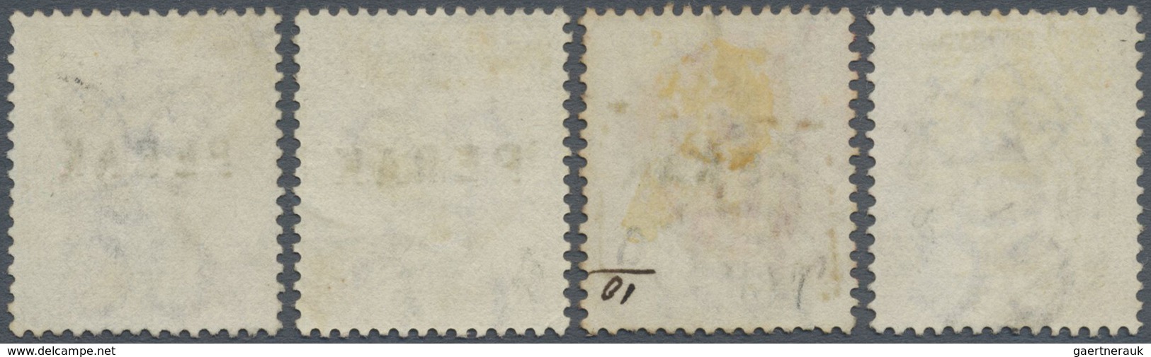 O Malaiische Staaten - Perak: 1880/1881, Straits Settlements QV 2c. Brown Wmkd. Crown CC Four Stamps W - Perak