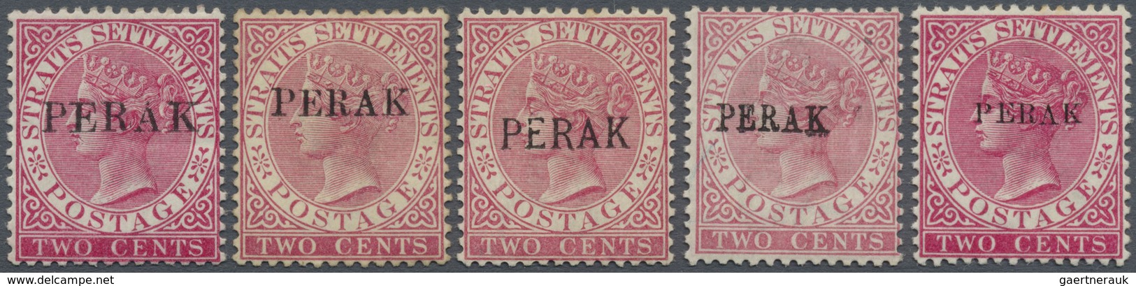 * Malaiische Staaten - Perak: 1884/1890, Straits Settlements QV 2c. Pale Or Bright Rose Wmkd. Crown CA - Perak