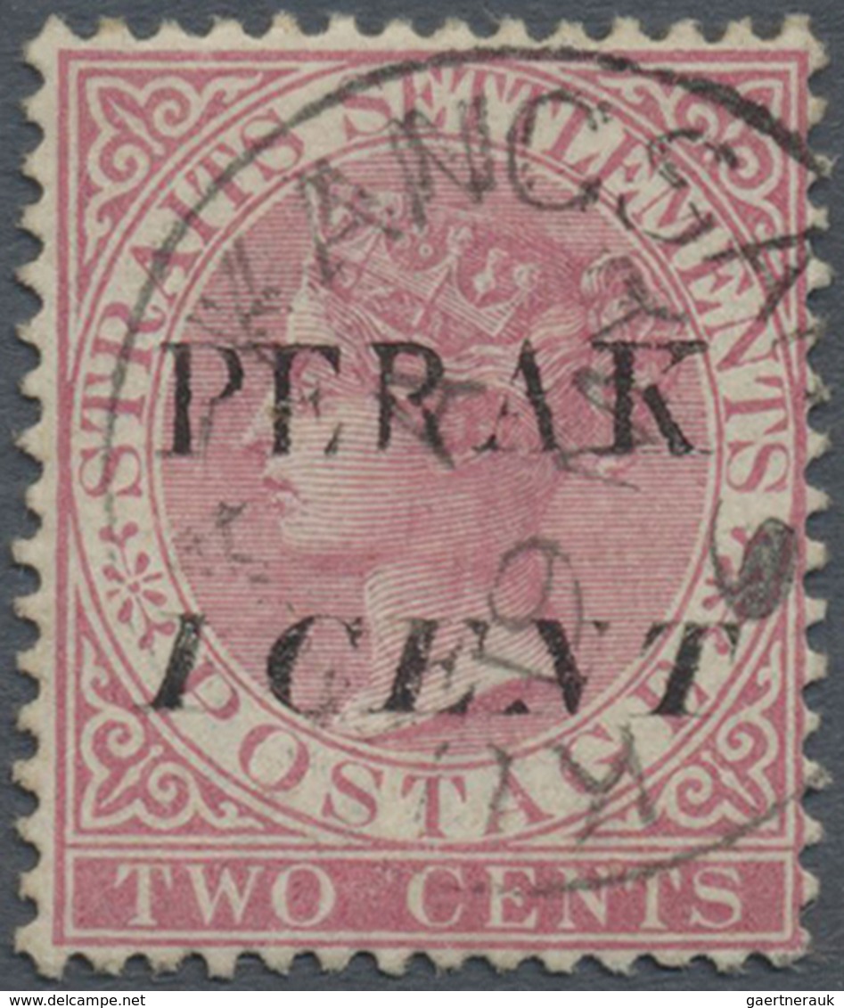 O Malaiische Staaten - Perak: 1886 "1CENT" On 2c. Pale Rose, Neatly Cancelled By Light "KUALA KANGSAR/ - Perak