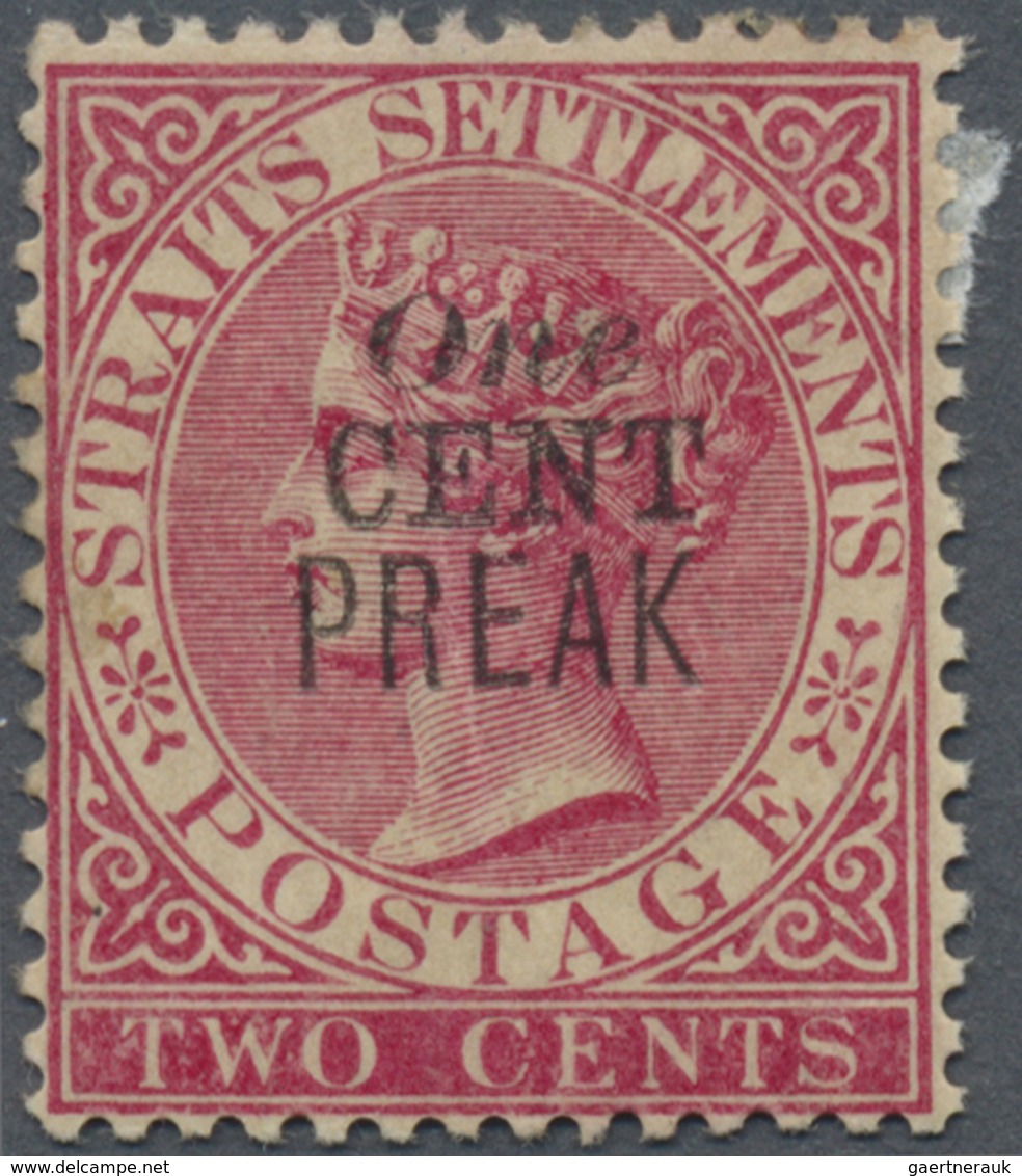 * Malaiische Staaten - Perak: 1889, Straits Settlements QV 2c. Pale Rose Wmkd. Crown CA With Black Opt - Perak