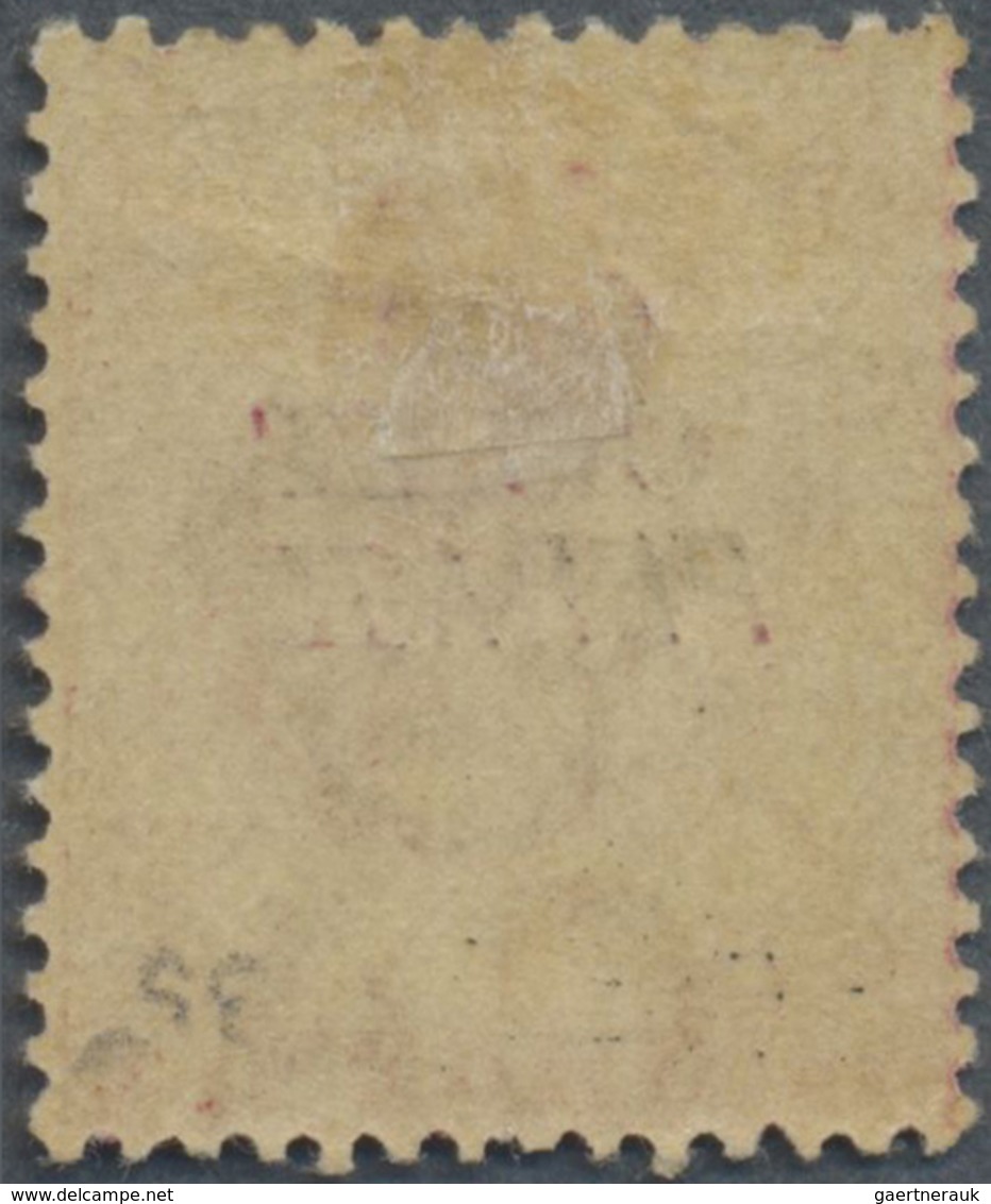 * Malaiische Staaten - Perak: 1887-89 1c. On 2c. Rose, Optd. Type 36, Mounted Mint With Large Part Ori - Perak