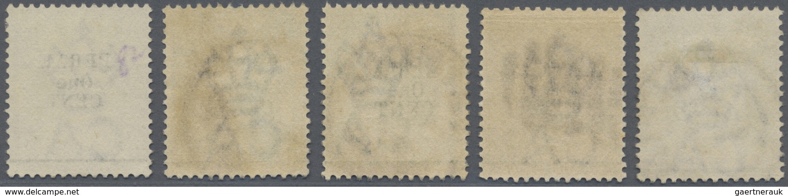 O Malaiische Staaten - Perak: 1891, Straits Settlements QV 6c. Lilac Wmkd. Crown CA Five Stamps With B - Perak