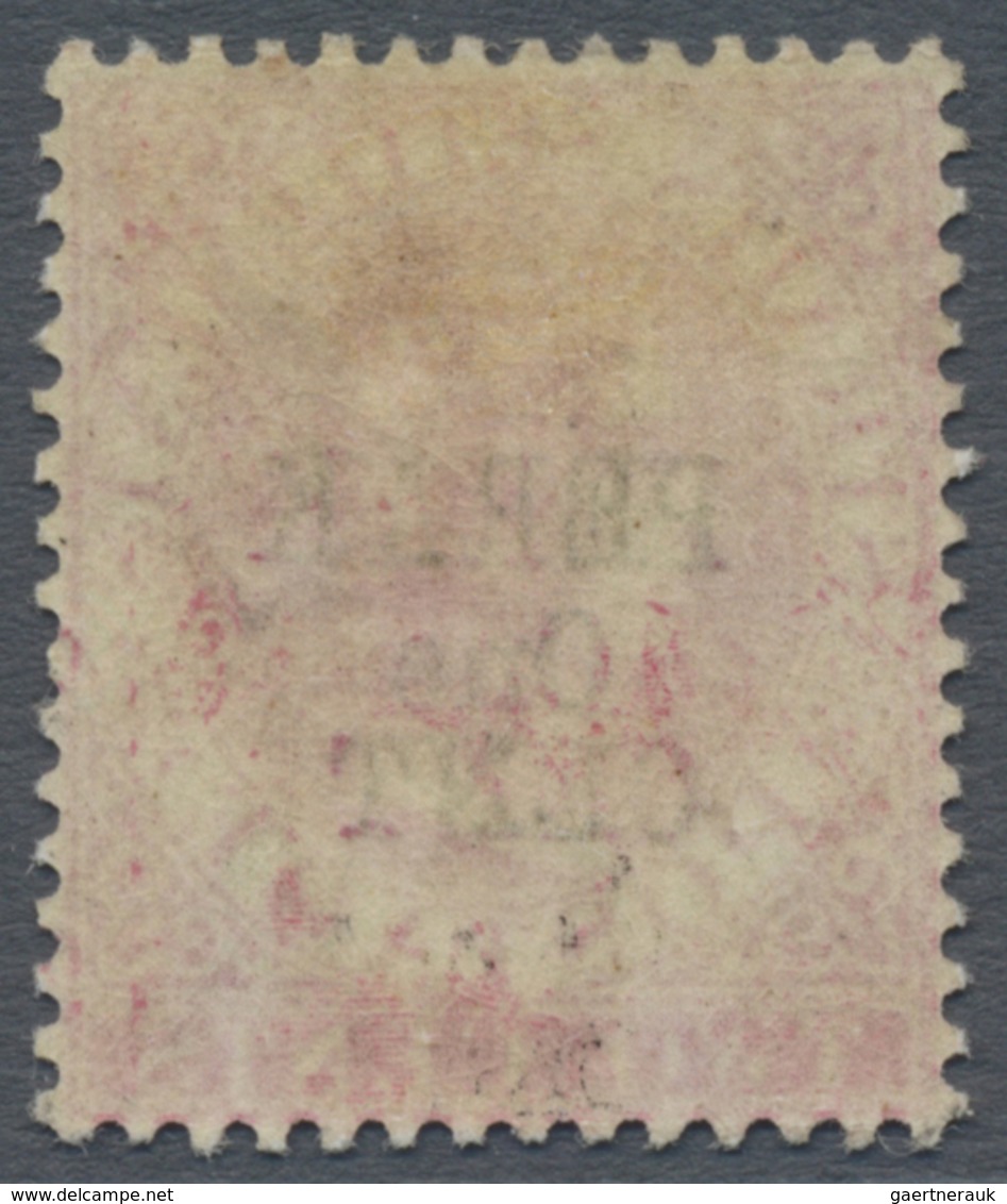 * Malaiische Staaten - Perak: 1891 1c. On 2c. Rose, Optd. Type 34 Without Bar, Mounted Mint With Large - Perak