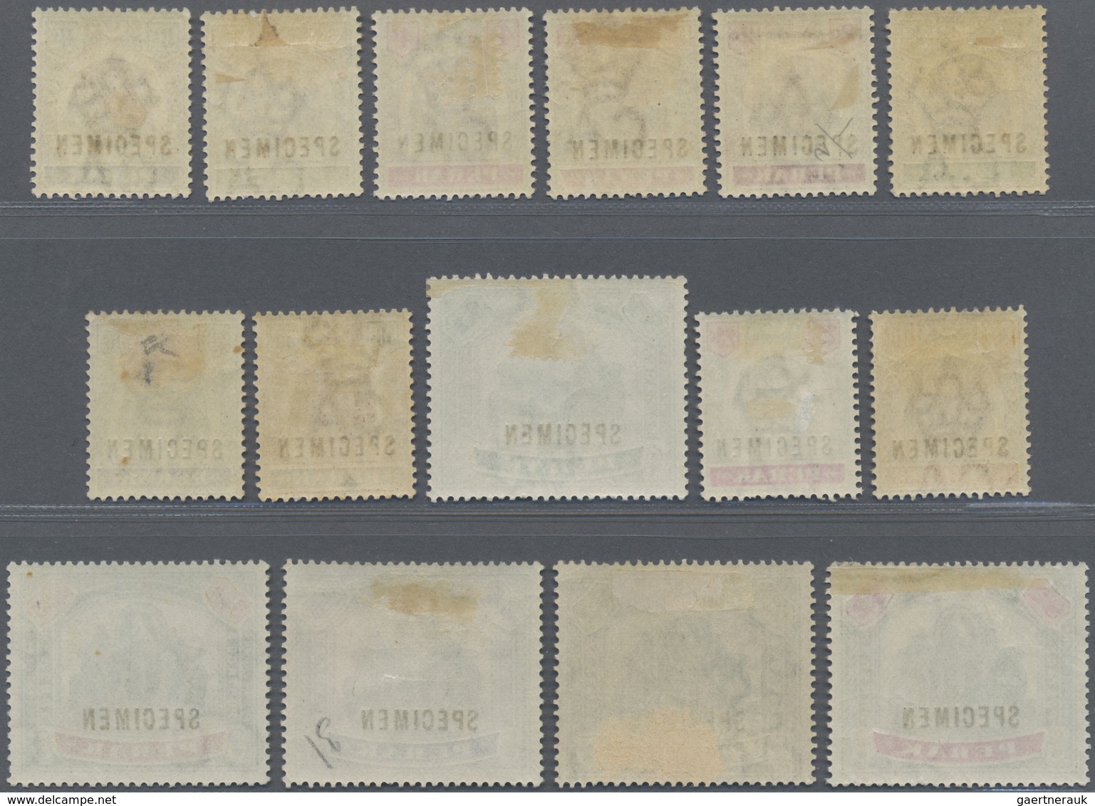 * Malaiische Staaten - Perak: 1895/1899, Tiger Head And Elephants Definitives Complete Set Of 15 Incl. - Perak