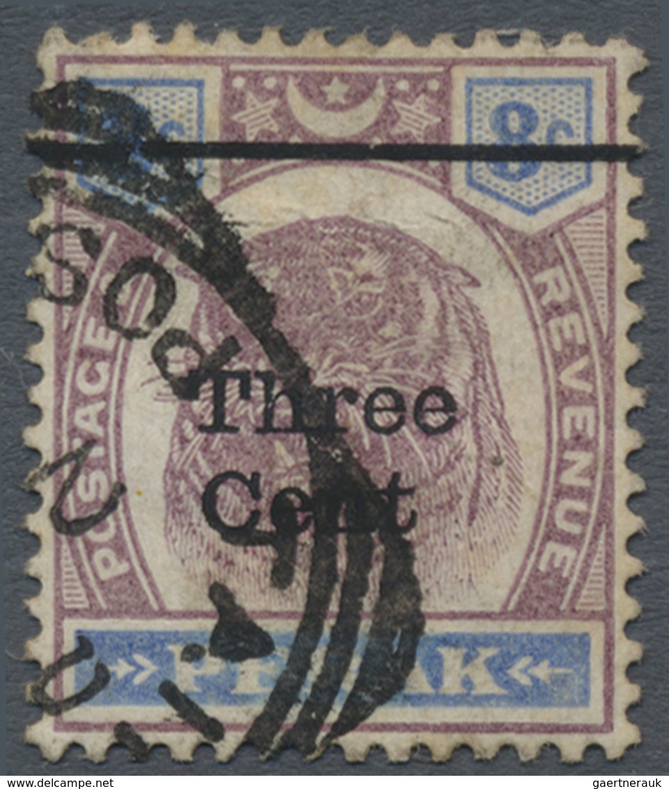 O Malaiische Staaten - Perak: 1900 "Three Cent" On 8c. Dull Purple & Ultramarine, Overprint Variety "N - Perak