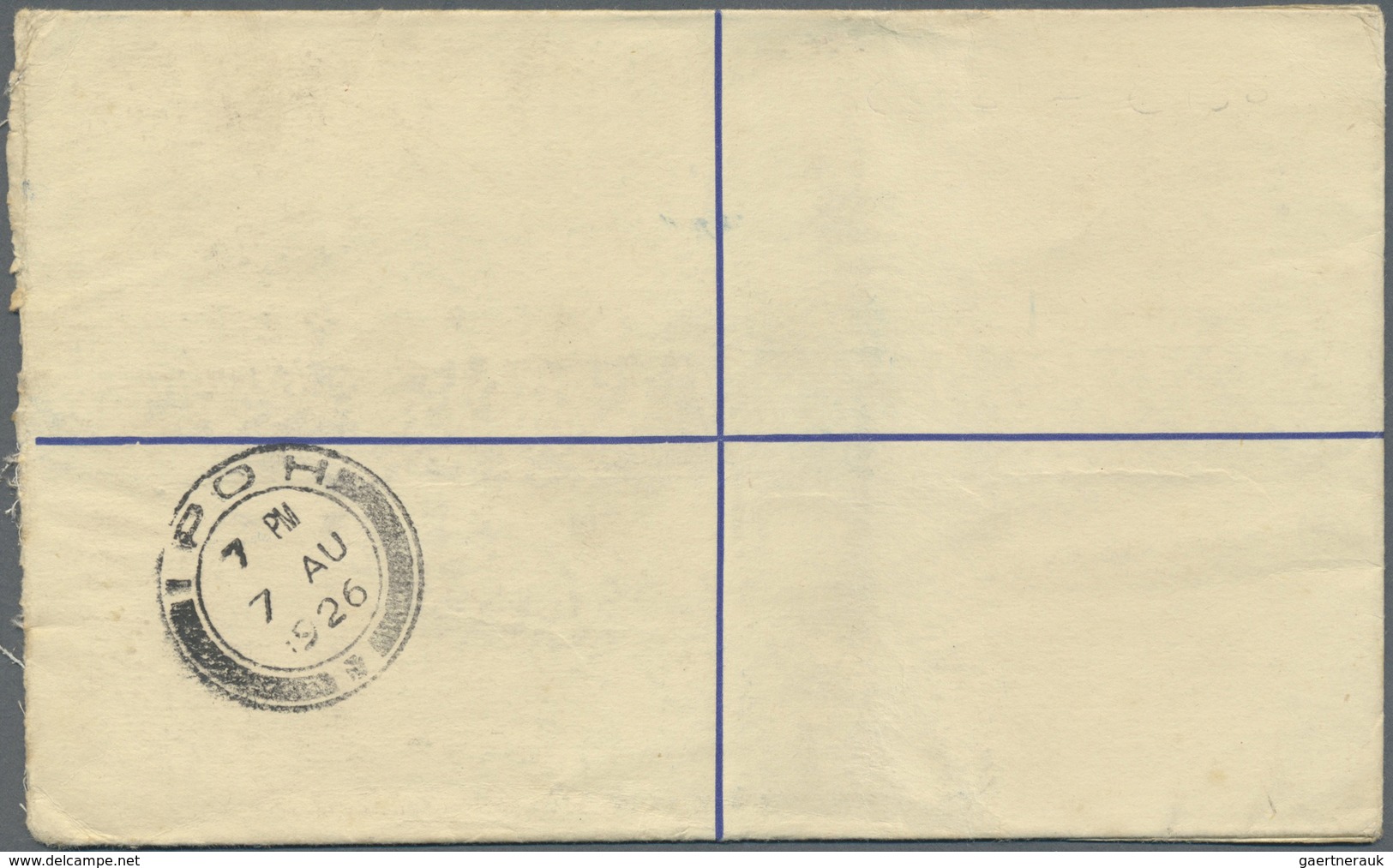 GA Malaiische Staaten - Perak: 1926 (6/8): Bagan Datoh, FMS 12c Registered Envelope To Manchester, Upra - Perak