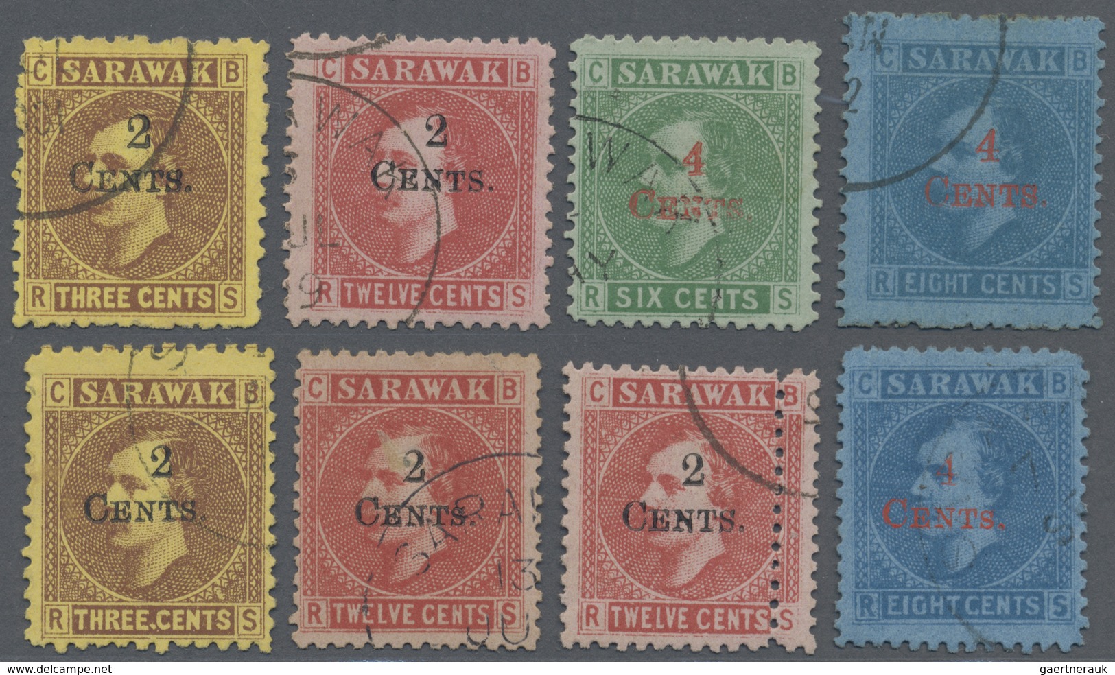 O Malaiische Staaten - Sarawak: 1899, Sir Charles Brooke Set Of Four Surcharged 2c. Or 4c. And Additio - Andere & Zonder Classificatie